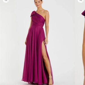 Mac Duggal Fuchsia One-Shoulder Dress